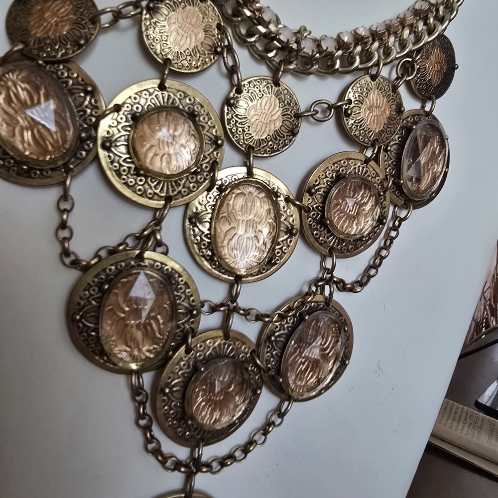 Chico's Gold Medallion Necklace Statement Piece